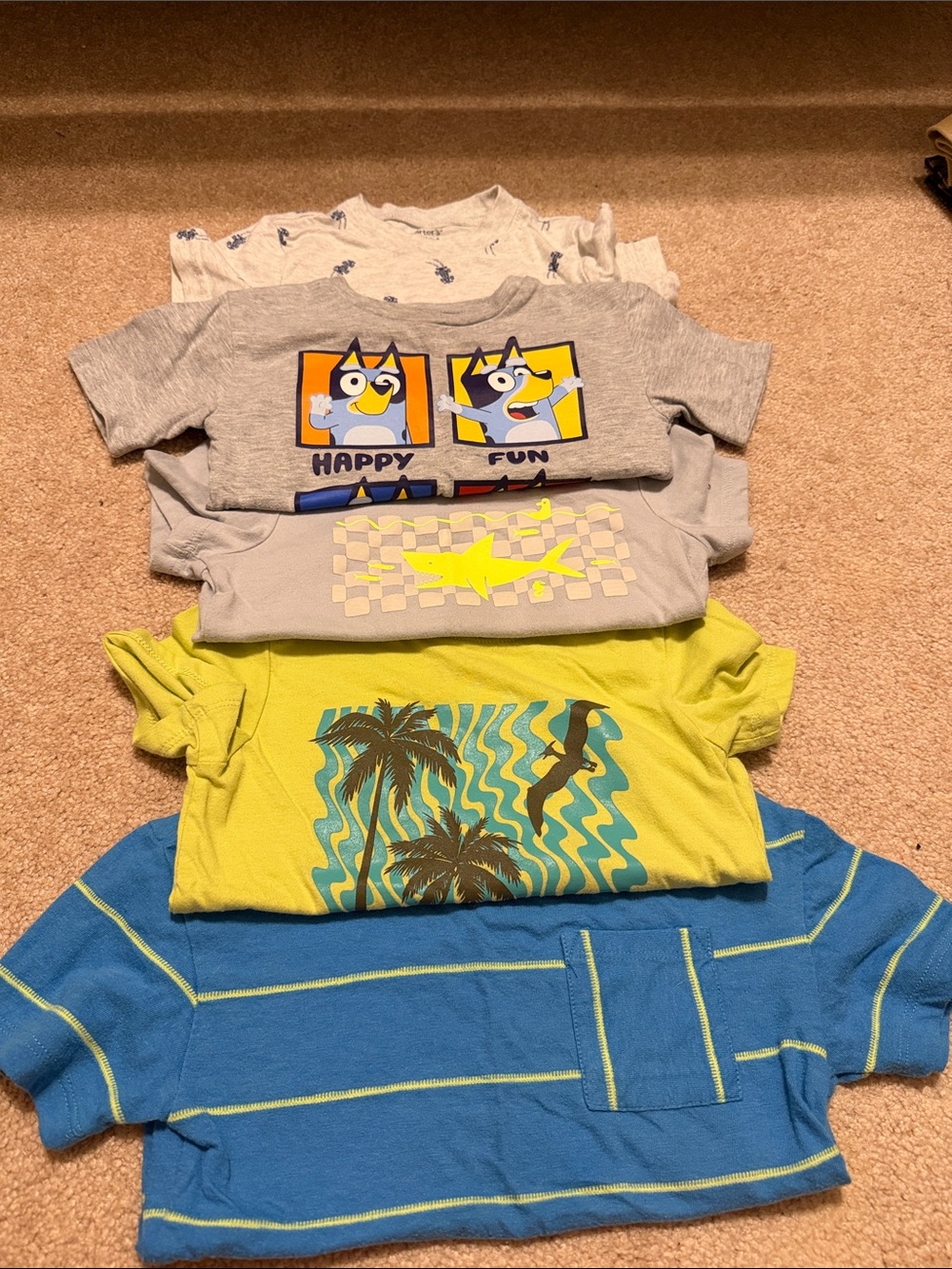 Kids Graphic Tee Pack - Blue, Gray, Lime & Yellow